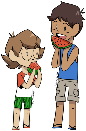 Water-melones - Cartoon (381x600)