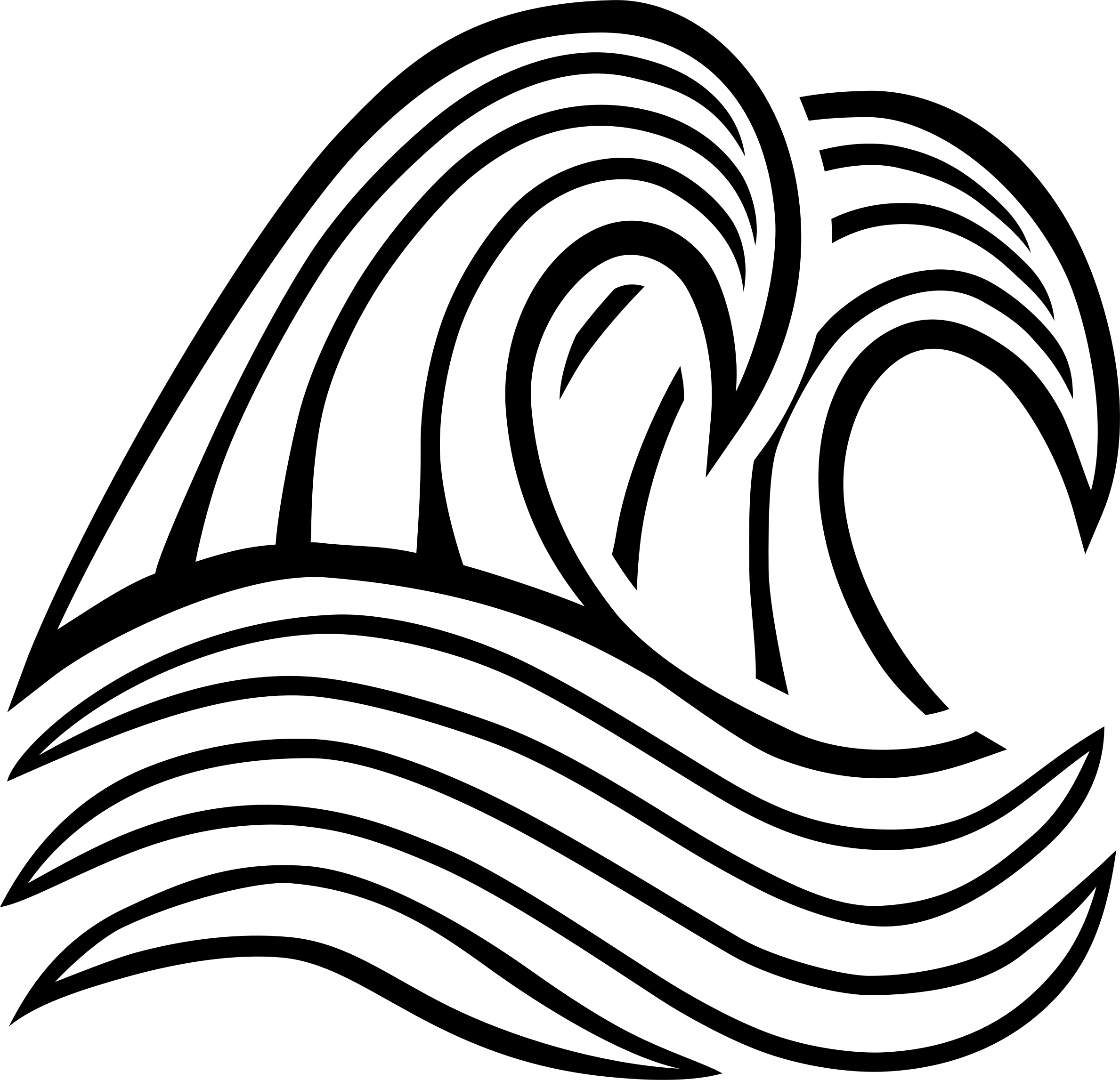 Big Image - Vector Line Art Wave (2378x2294)
