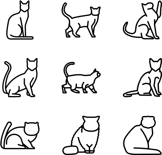 600 X 564 17 - Cat Vector Line (600x564)
