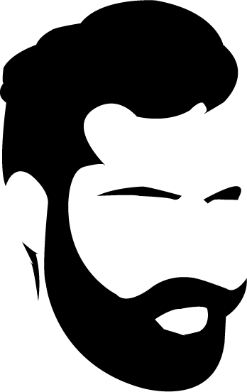 A Third Dapper Gent Complete With Beard For Razors - Face Barber Shop Silhouette (348x552)