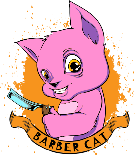 Barber Cat - Cartoon (539x618)