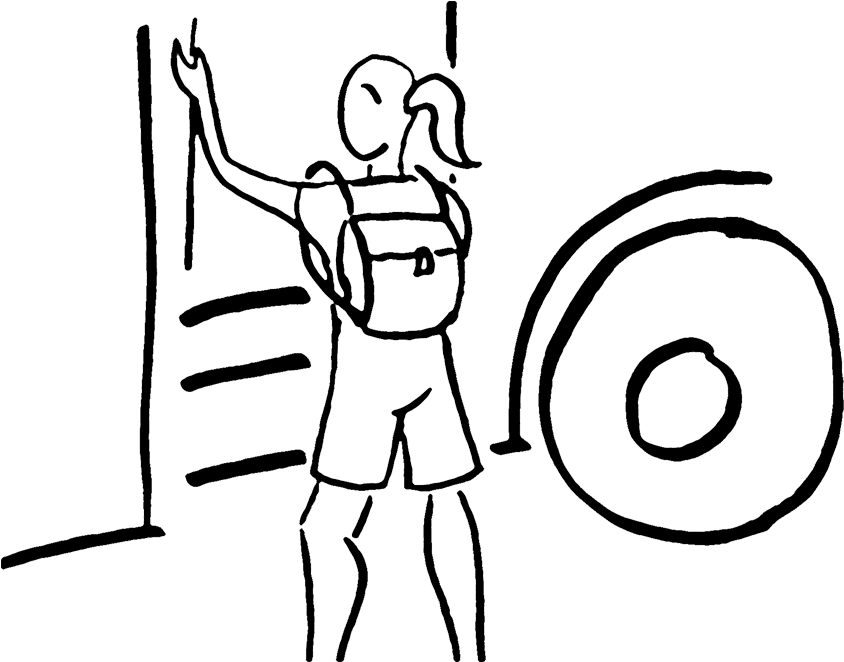 Boarding Bus - Line Art (850x661)