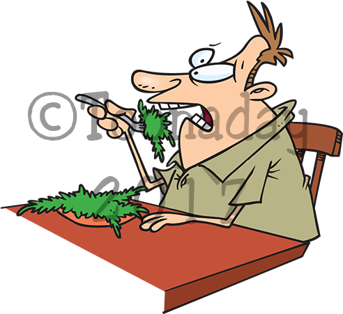 Cartoon Eating Salad (600x450)