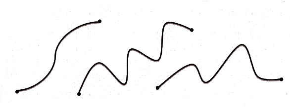 Curved Lines - Line Art (623x259)