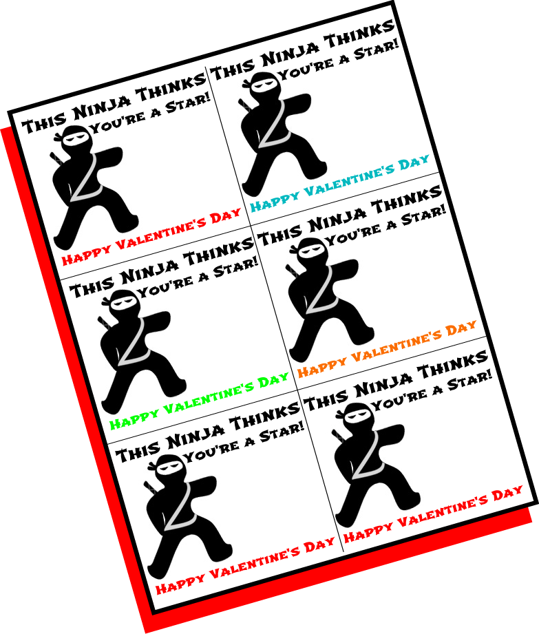 Ninja Valentine Printable (783x921)