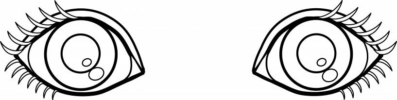 Two Eyes Coloring Page (817x206)