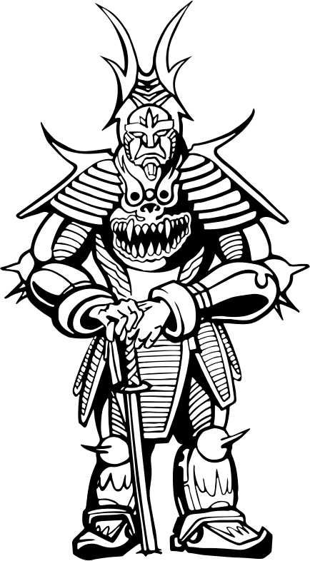 Medium Image - Samurai Coloring Pages (434x786)
