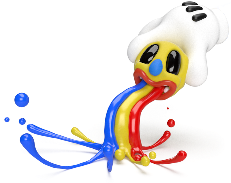 Smiley Puking A Rainbow - Cartoon (800x641)