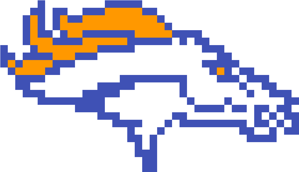 Broncos Logo - Broncos Pixel Art (1200x1200)