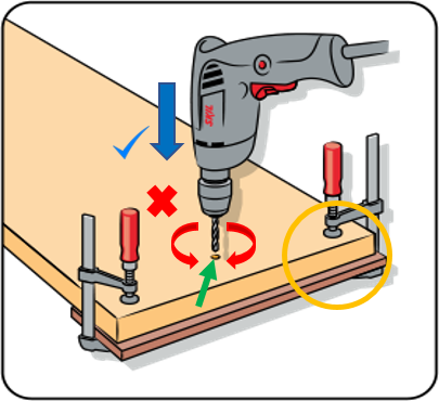 Avoid Splintering Using A Backing Block - Clamp (405x370)