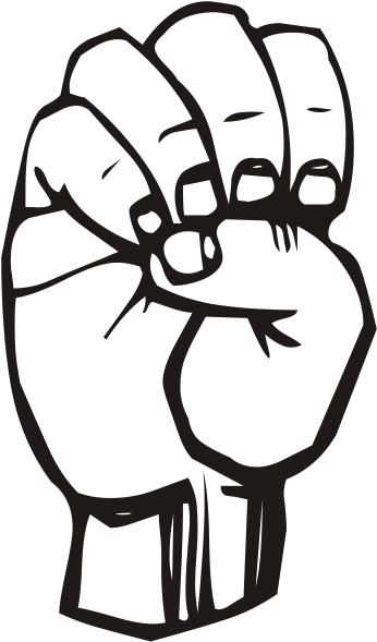 Asl 'e' - Sign Language Letter E (357x599)