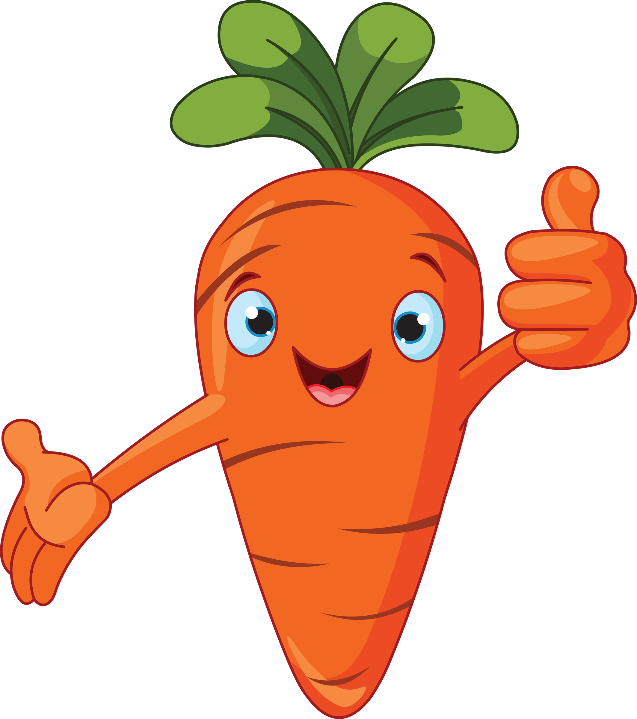 Carrot - Cartoon Vegetables (2126x2400)