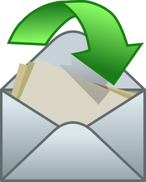 Free Vector Envelope Close Arrow Clip Art - Open Envelope (480x597)