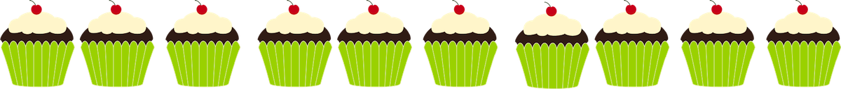 Cupcakes - Clipart - Border - Bread (1200x128)
