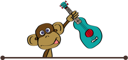 Ukulele Monkey - Cartoon (790x200)