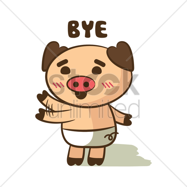 Pig Saying Goodbye (600x600)