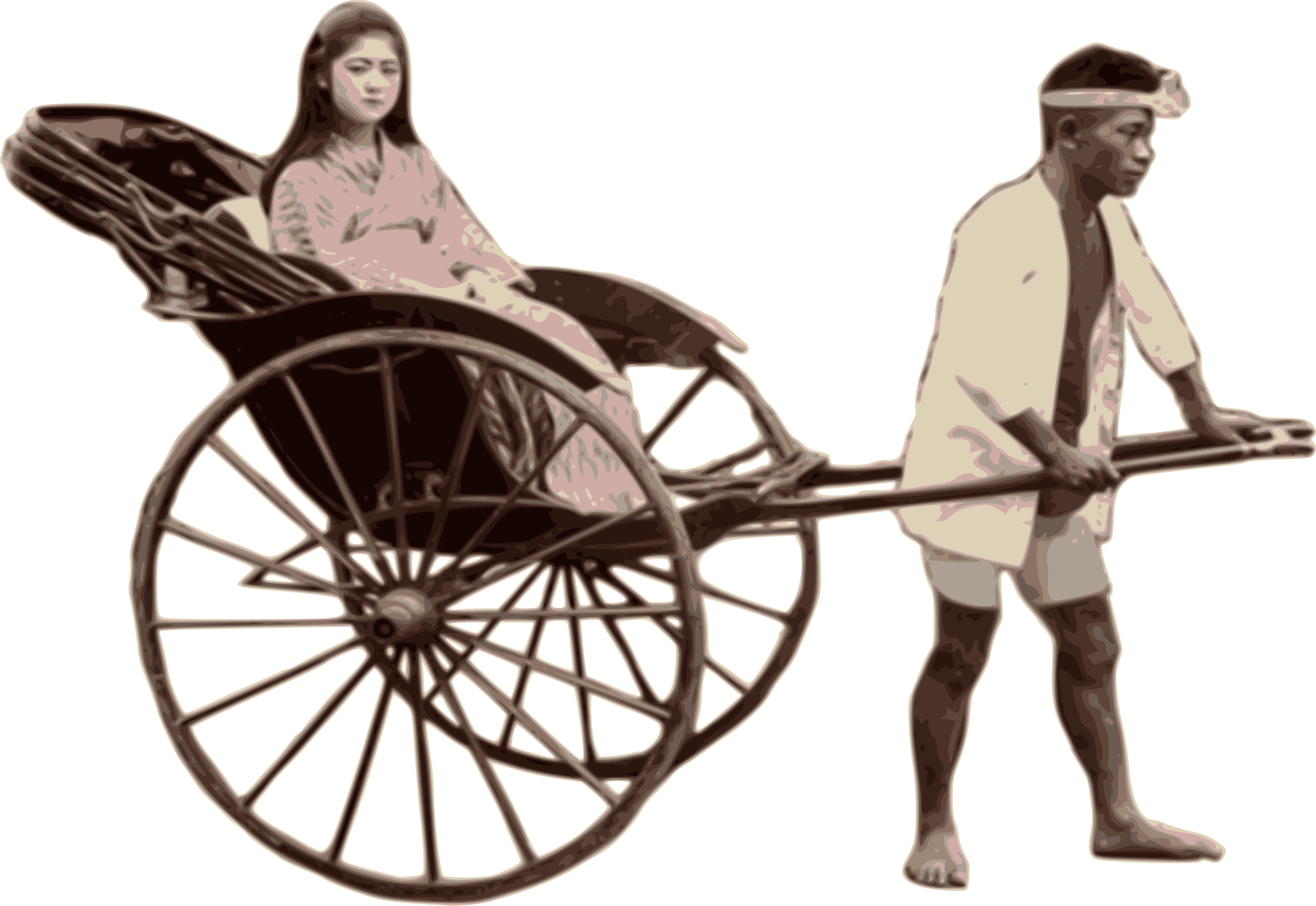 Big Image - Rickshaw Clipart (2400x1652)