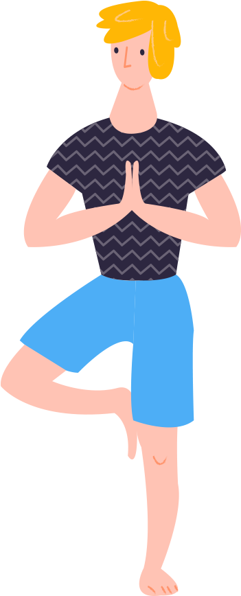 The Tree Pose - Yoga Pose Illustration (1000x1000)