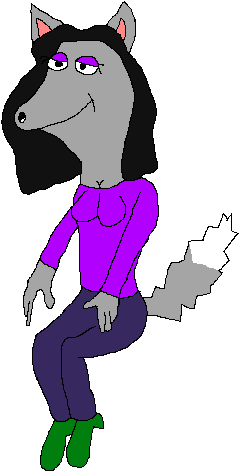 Loretta Sitting Down - Cartoon (480x640)