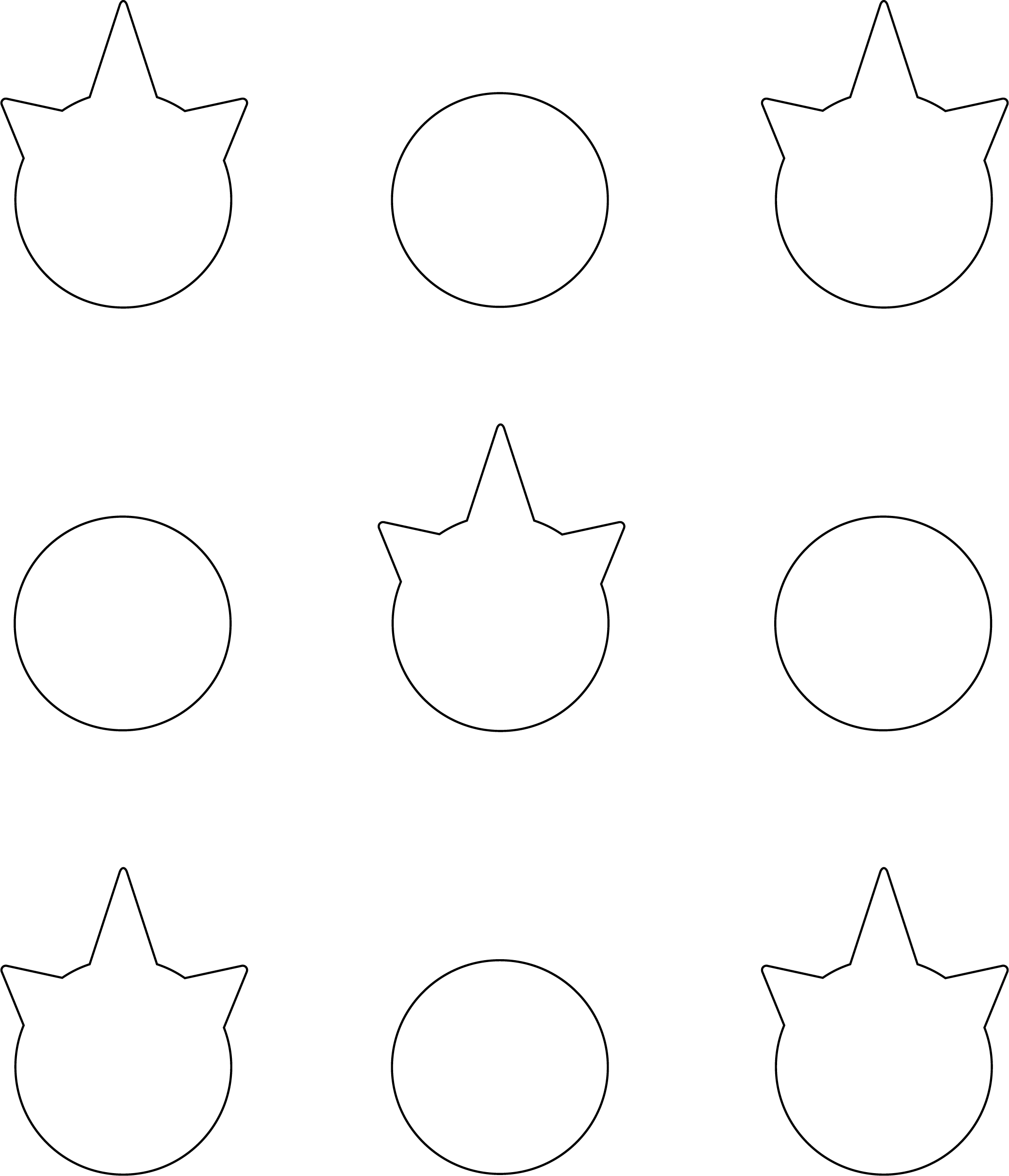 Unicorn Template - Printable Unicorn Macarons Template (2084x2430)