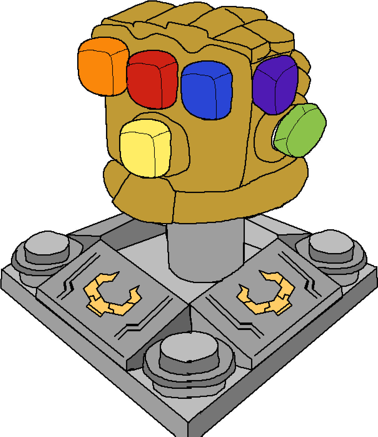 Lego Infinity Gauntlet - Cartoon (1400x1400)