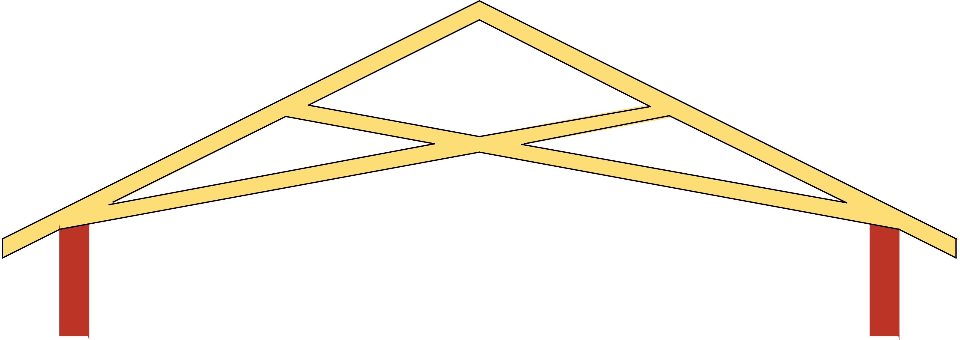 Scissors Truss 1 - Triangle (3196x1134)