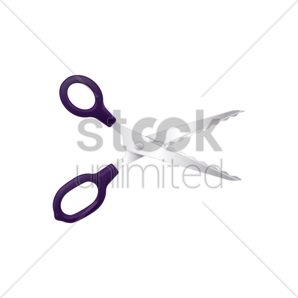 Jagged Scissors Vector Image - Illustration (600x600)