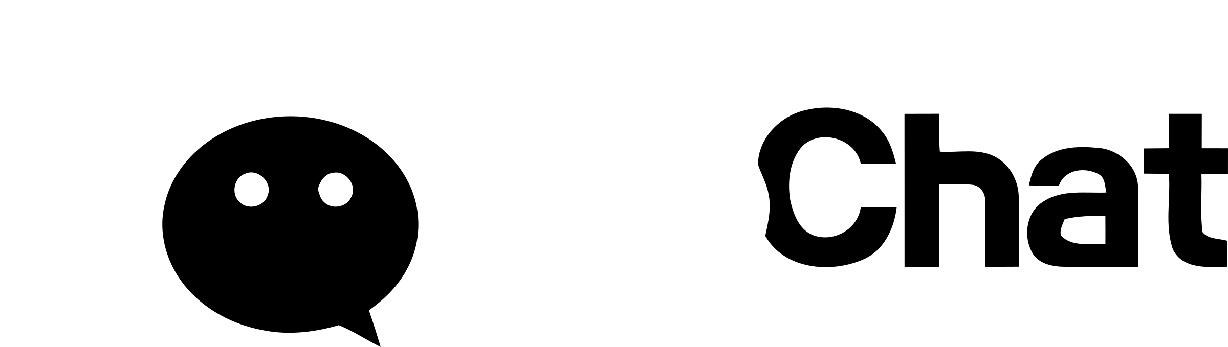 Wechat Png - Wechat Black Logo (2400x679)