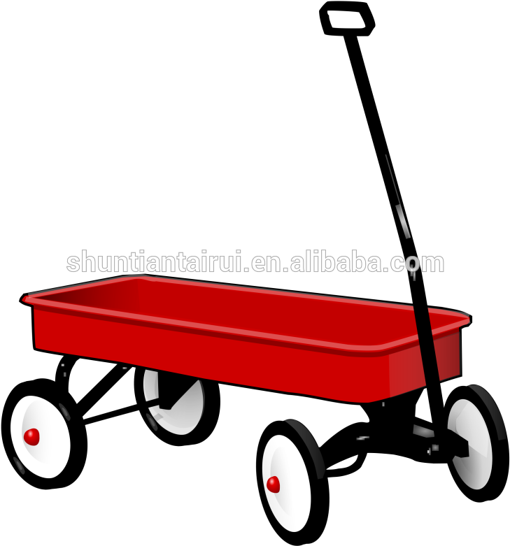 Wheels And Axle Push - Red Wagon Clipart (750x802)