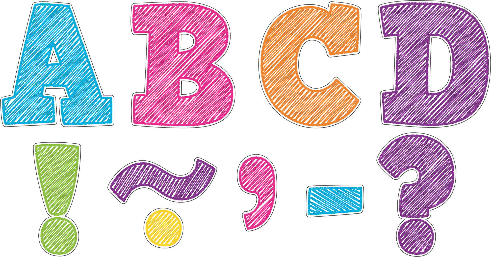 Scribble Bold Block 3" Magnetic Letters - Letter (2000x1055)