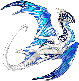 White Basic / Cyan Trail / Sapphire Filigree - Illustration (350x350)