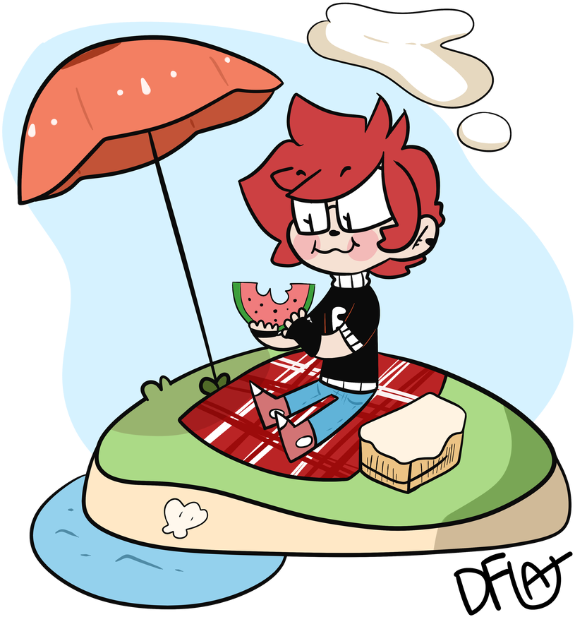 Summer Times By Drawnflat - Cartoon (894x894)