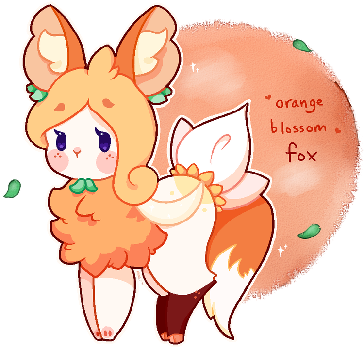 Orange Blossom Fox - Cartoon (1000x800)