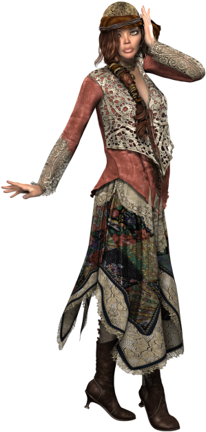 Boho Fashion Illustrations (500x647)