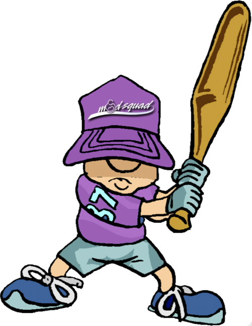Modsquad Softball - Rounders Team Cartoon (500x647)
