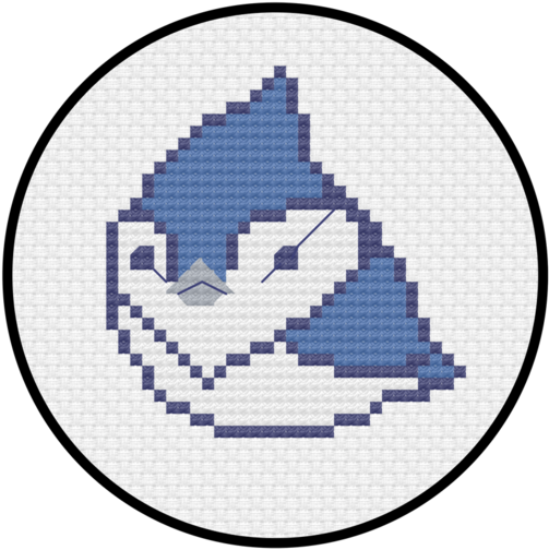 Toronto Jay Cross Stitch Pattern Toronto Jay Cross - Pixel Art Fireman (600x600)