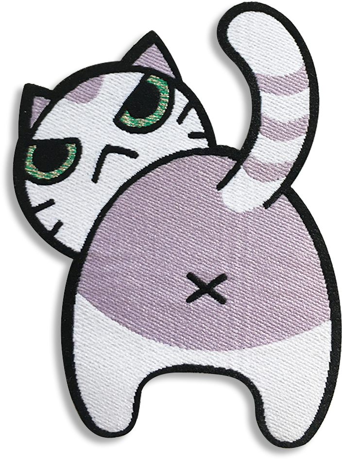 Cat Butt Patch - Cartoon (1000x1000)