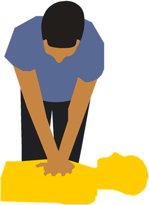Hands Down Cpr - Illustration (389x500)