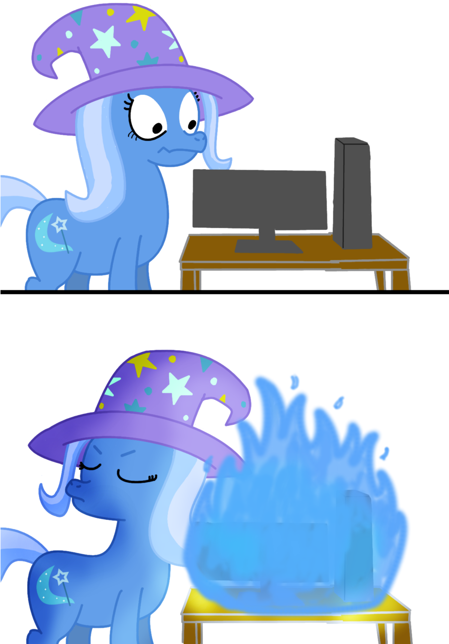 Walks Away From His Burning Computer - Cartoon (900x1350)