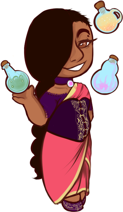 Rainbow Potion Bottles - Cartoon (411x700)