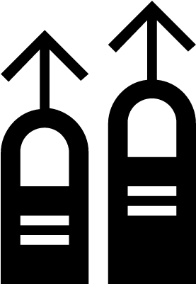 Swipe Up Two Black Fingers Gesture Vector - Icon (400x400)