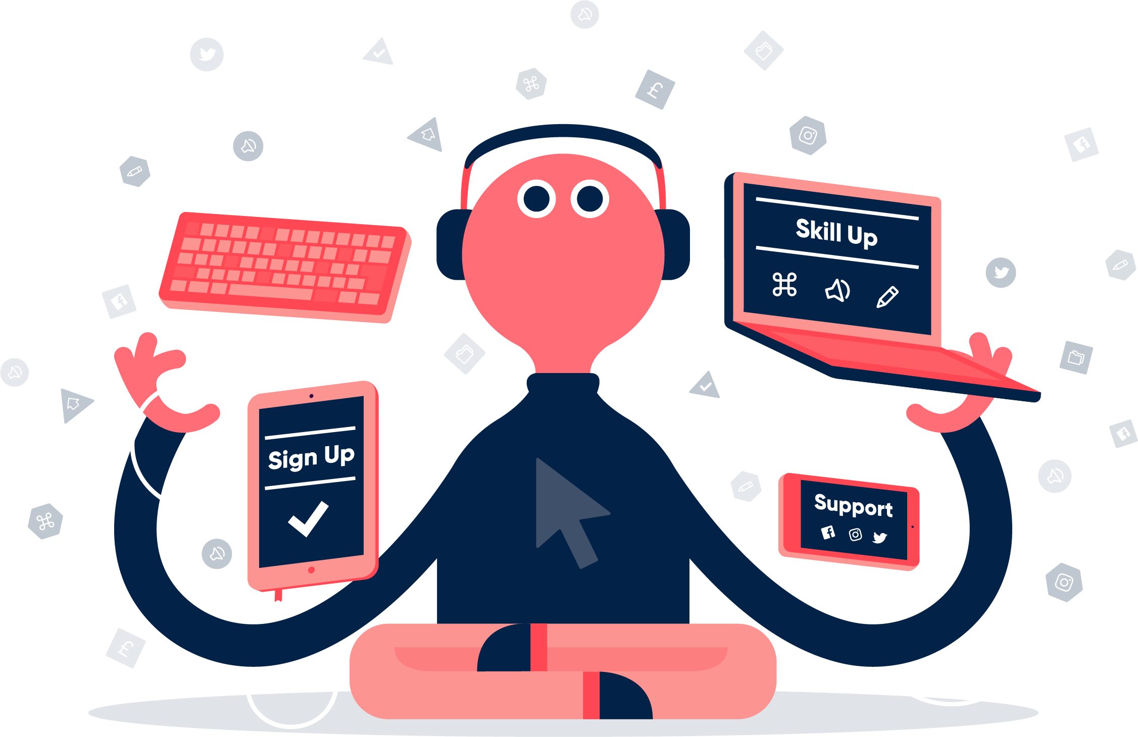 Sign Up & Skill Up Illustration - Developing Basic Digital Skills (2253x1460)