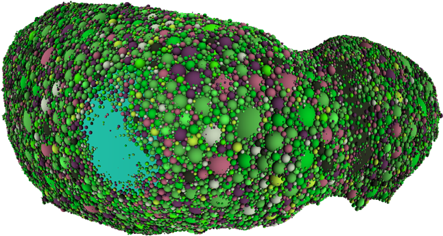 Itokawa Sphere Packing For Gravity Computation And - Illustration (694x363)