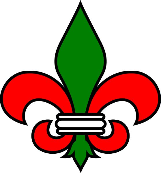 Fleur De Lis - Fleur De Lis Red And Blue (558x600)