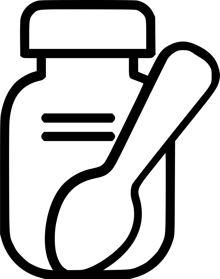 Syrup Bottle Spoon Comments - Line Art (772x980)