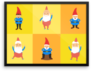 Gnomes Framed Poster - Cartoon (375x400)