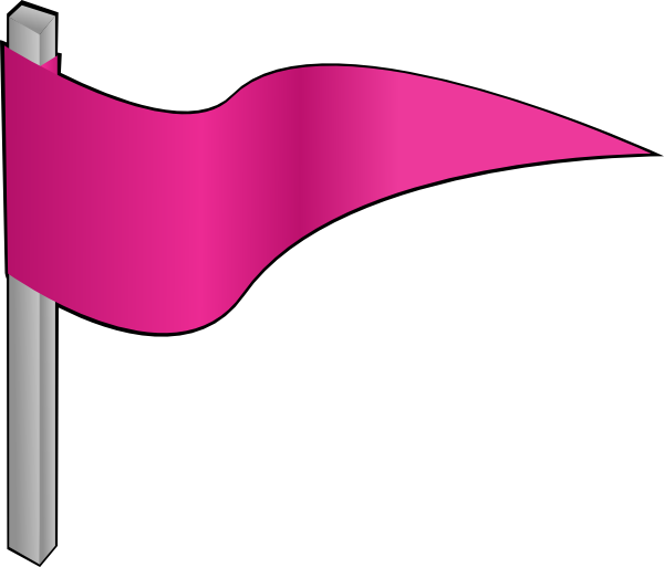 Pink Flag Clip Art (600x513)