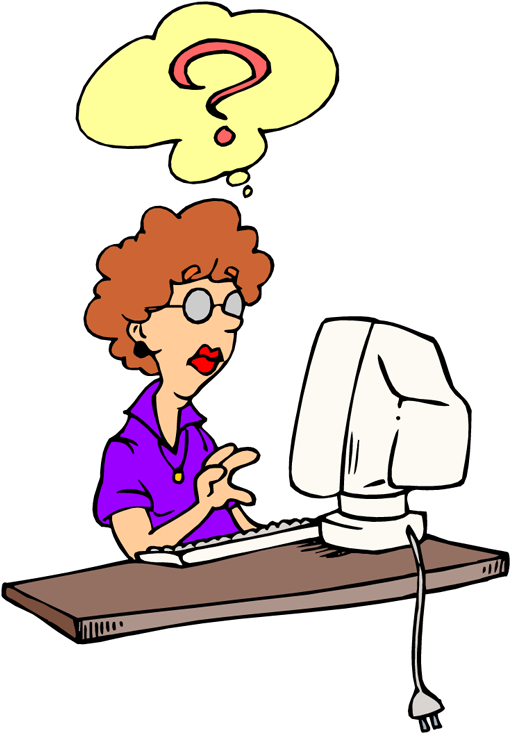 Confusion Computer Cliparts - Cartoon (520x750)