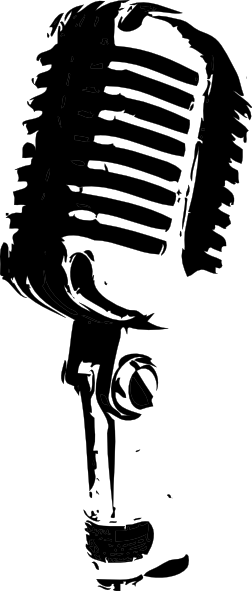 Black And White Microphone (252x591)