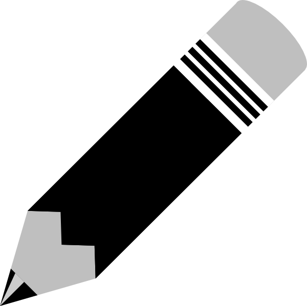 Pencil Black Clip Art (640x638)
